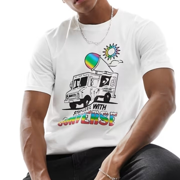 Converse White T-Shirt with Colorful Graphic - Picture 8 of 8